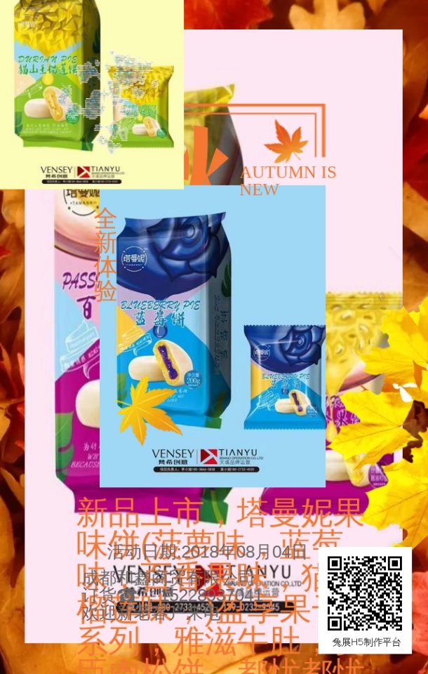 新品，塔曼妮果味饼(蓝莓味，菠萝味，百香果味，猫山榴莲味)